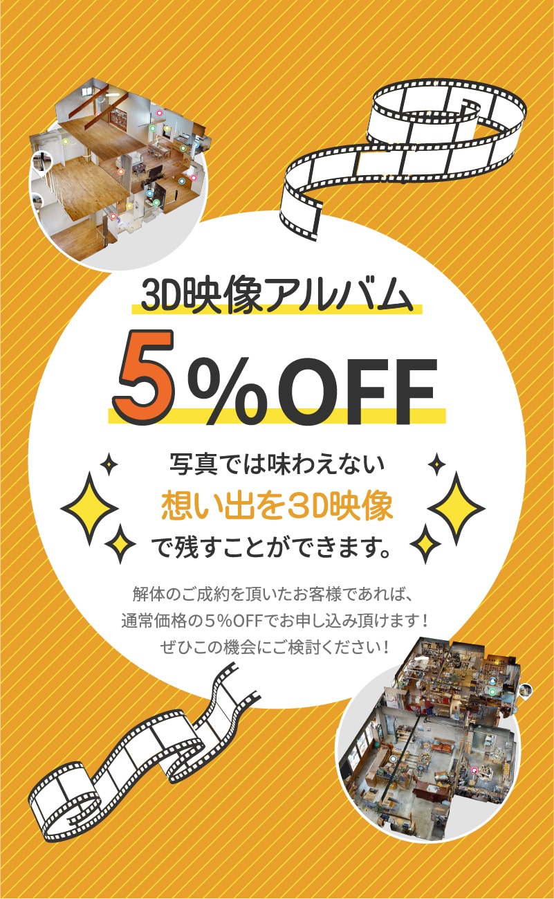3D映像アルバム5%オフ 写真では味わえない想い出を3D映像で残すことができます。